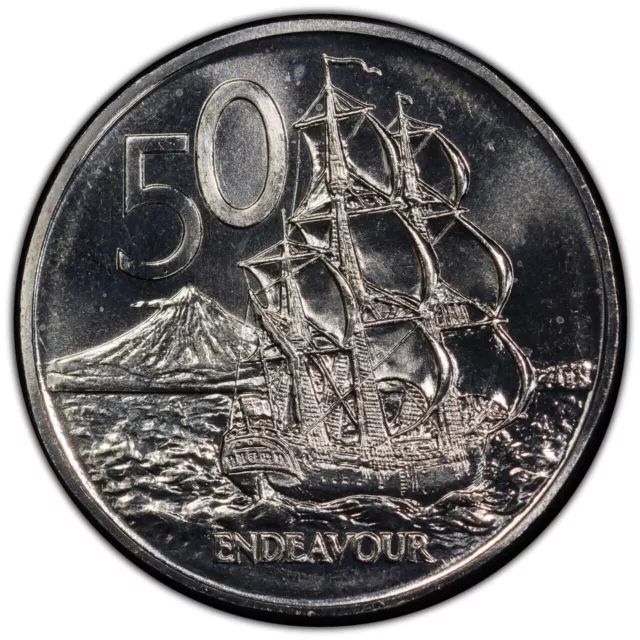 New Zealand 1991 Fifty Cents 50c (HMS Endeavour) - PCGS MS67 (46806771)