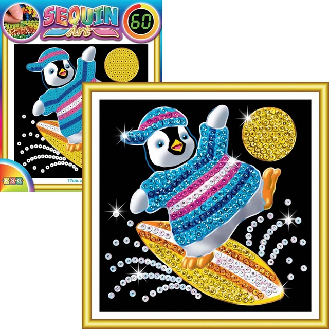 Paillettenkunst Paillettenmalerei Pinguin Kreativset