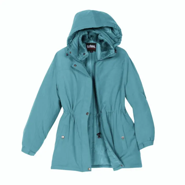 TOTES Womens Winter Coat with Faux Fur Hood Parka Coat Water Resistant Anorak