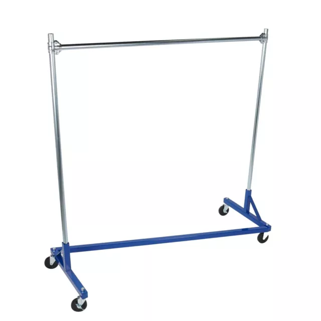 Clothing Rack Garment Z-Truck Rolling Single Rail OSHA Heavy Duty 500 Pounds