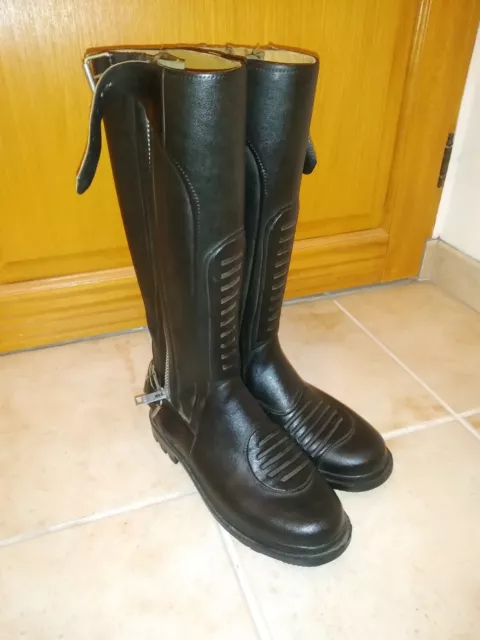 BOTTES DE moto caoutchouc Le Chameau doubl es cuir P40 noires EUR