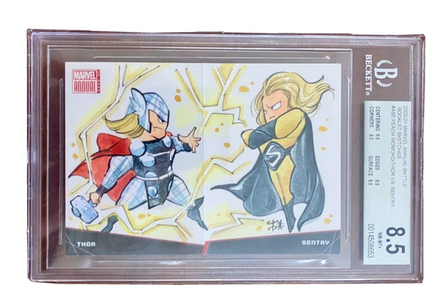 RARE!! 2020-21 Marvel Annual PEACH MOMOKO 1/1 Sketch Card Booklet THOR SENTRY 🔥