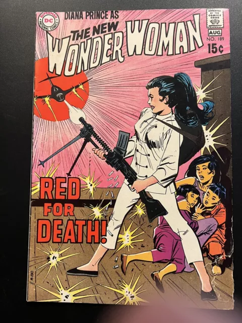 Wonder Woman #189 DC Comics 1970 Diana Prince In Red For Death! Free Shipping!!