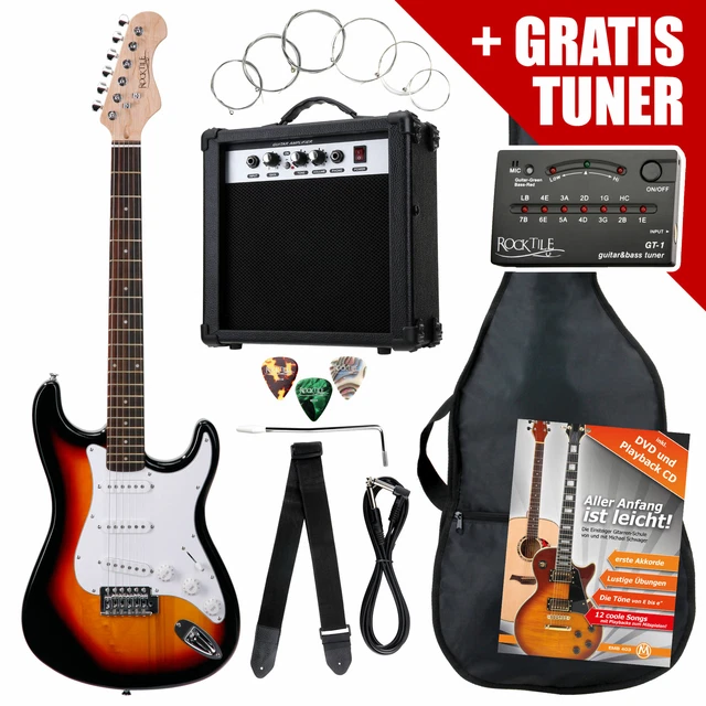 E-Gitarre Komplett Set Verstärker Amplifier Stimmgerät Tuner Gigbag Tasche Gurt