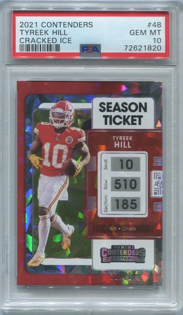 2021 Panini Contenders Tyreek Hill Cracked Ice Ticket 23/23 PSA 10 Pop 1