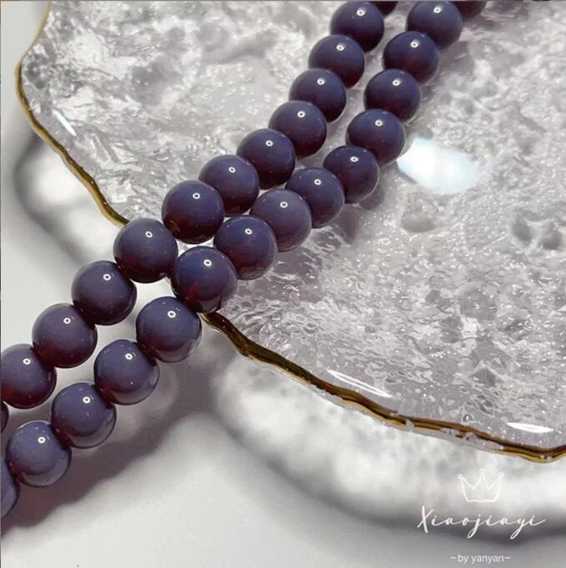 8mm Glass Porcelain Jade Solid Color Light Beads Bracelet