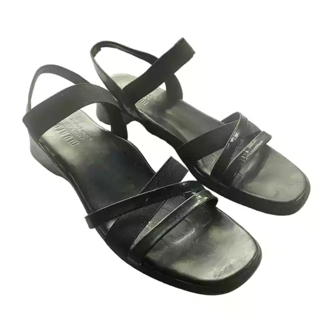 MUNRO Women's Size 9N Black Sandals Comfort Elastic Straps Black Casual