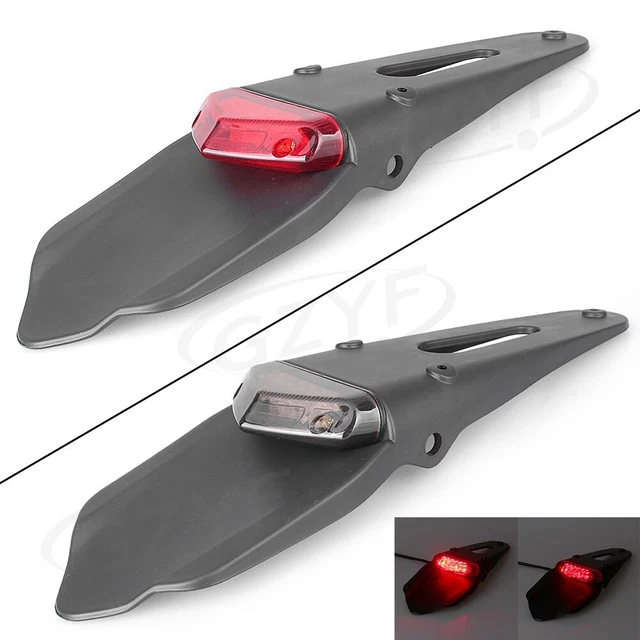 Motorcycle Enduro Dirt Bike Rear LED Fender Brake Stop Rear Tail Lights Lamp Red
