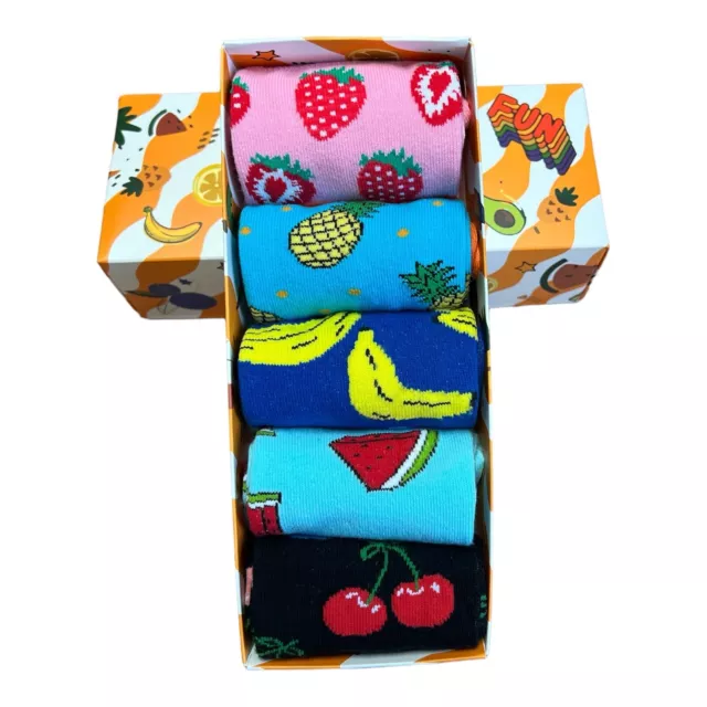 5 Pairs Fruit Gift Box Set/Cute Socks/Colourful Funny Socks/Unisex Socks 2