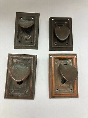 Vintage Sargent & Co. Door Backplates With Thumb Latch - Set Of 4
