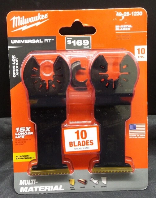 Hojas bimetálicas de ajuste universal Milwaukee 49-25-1230 - 10 hojas - G1342