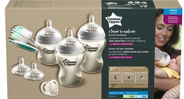 Tommee Tippee Closer to Nature Glass Newborn  Starter Kit Set Baby Bottles 0m+