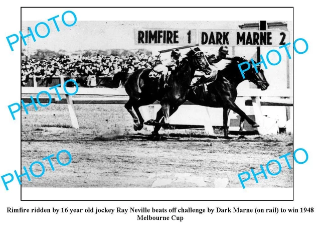Old Large Photo Rimfire Winning The 1948 Melbourne Cup