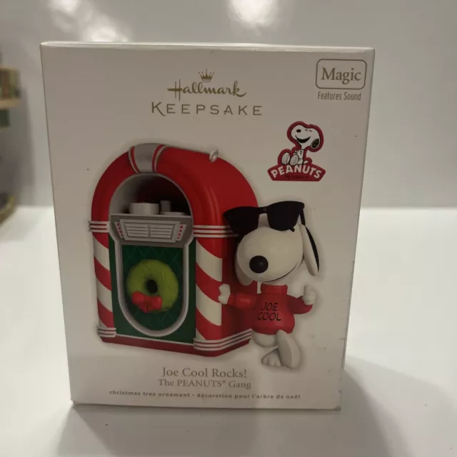 Hallmark Keepsake Peanuts Joe Cool Rocks Christmas Ornament with Sound 2012