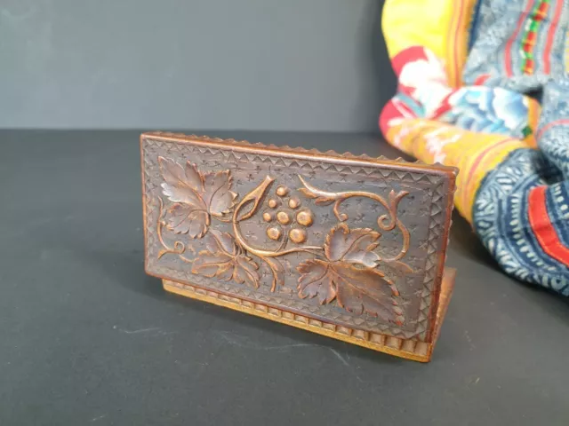 Old Intricately Carved Miniature Wooden Box …beautiful collection and display p