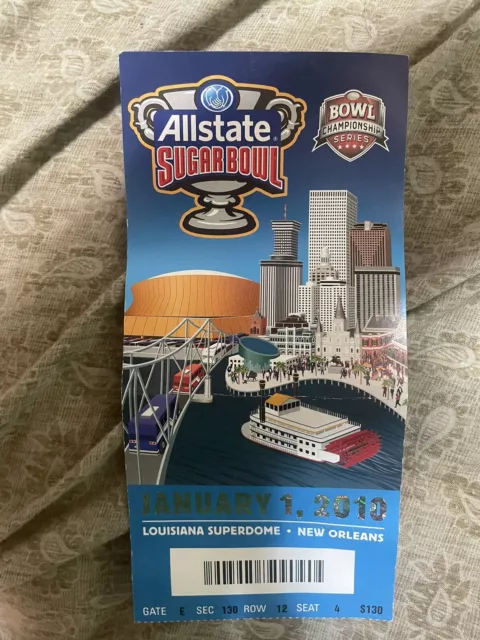 2010 Sugar Bowl Ticket Stub Florida Vs. Cincinnati Tim Tebow’s Last College Game