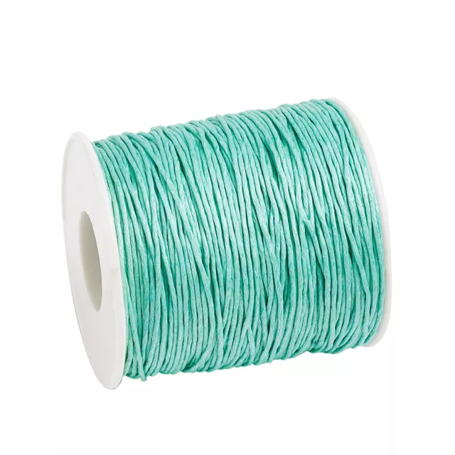 Waxed Cotton Thread Cords Aquamarine 1mm 84m/roll Jewelry Beading String Spool