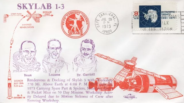 SKYLAB 1-3 docking Fine "Orbit covers" Space cover Cape Canaveral 1973