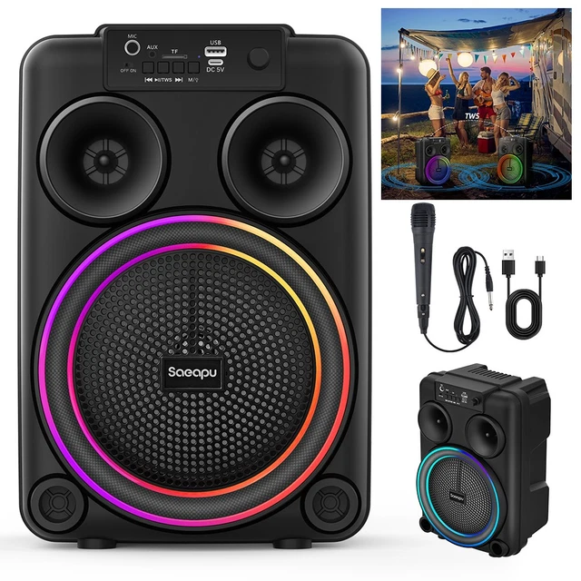 8& WIRELESS PORTABLE Bluetooth Speaker Mic Subwoofer Bass Sound System ...