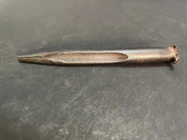 Old Vintage Rare Handmade Rawdrill Rustic Iron Primitive Long Punch Nail England