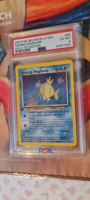 🐠⭐PSA 6 MINT 1st Edition SHINING MAGIKARP #66 -Neo Revelation 2001 Pokemon Card