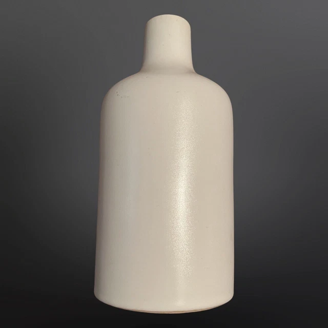 West Elm cream white Ceramic vase/ Bottle 4” diam. x 9” h Vase