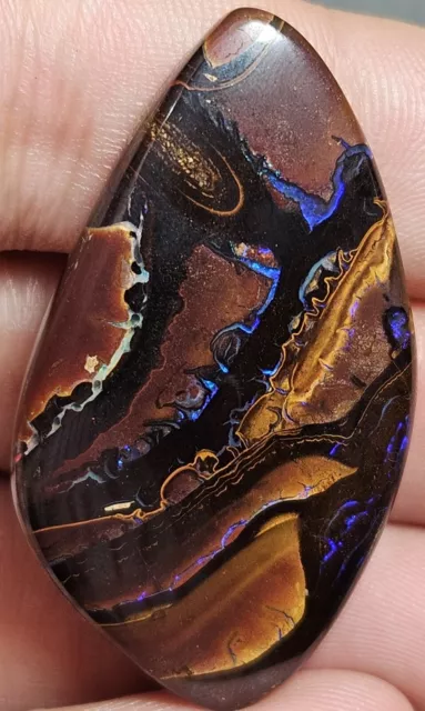 Polished Boulder Opal *Video* Koroit Blue Purple Matrix 49.9 Carats Lapidary