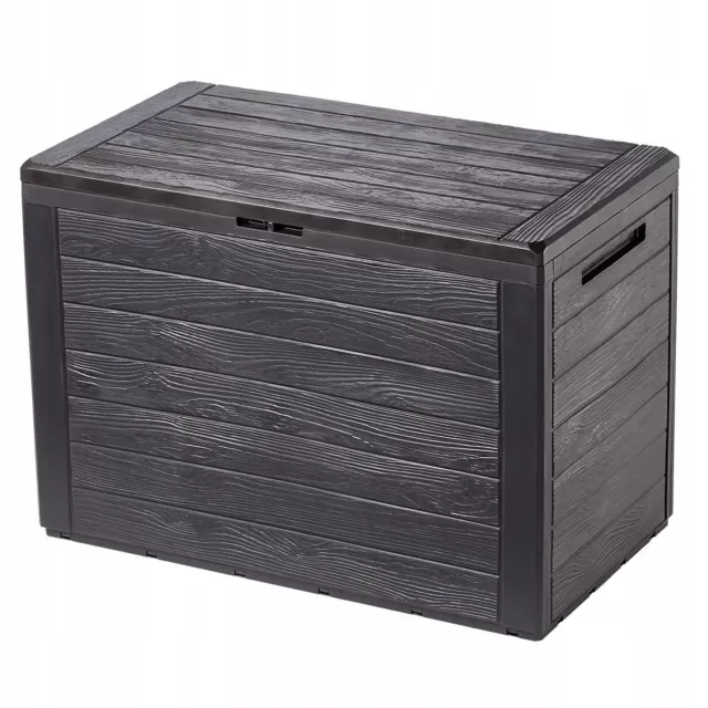 Caja de jardín KADAX, caja de almacenamiento de plástico, 190L, marrón oscuro
