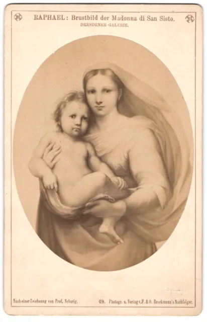 Fotografie F. & O. Brockmann´s Nachf., Dresden, Gemälde: Brustbild der Madonna