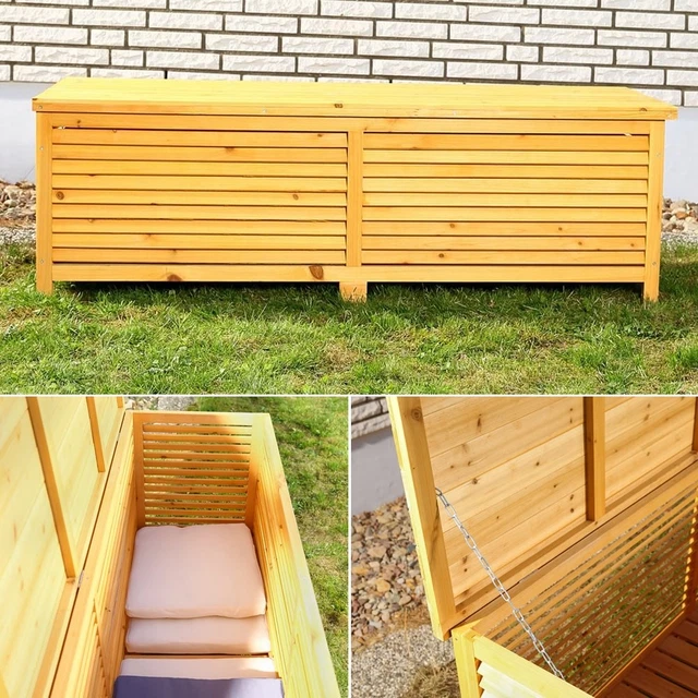 Dynamic24 Auflagenbox 268 L – Holzoptik Mit Tragegriffen & 2 Rollen, Abschließbar, Wetterfest – Aufbewahrung Für Gartenkissen, Terrassenbox Rollbar Dynamic24 Auflagenbox 268 L – Holzoptik Mit Tragegriffen & 2 Rollen, Abschließbar, Wetterfest – Aufbewahrung Für Gartenkissen, Terrassenbox Rollbar