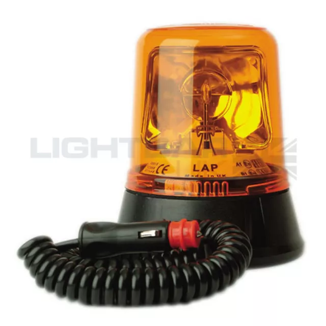 LAP 259 Magnetic Mount Tractor Emergency Rotating Flashing Amber Beacon R65