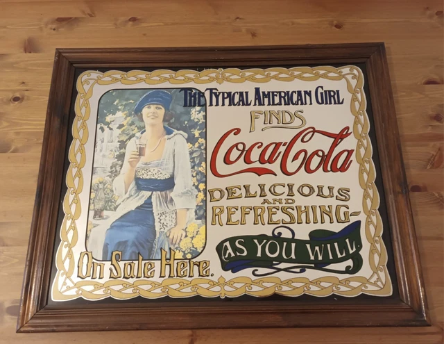 Grande Specchio Coca Cola Coke advertising mirror Breweriana