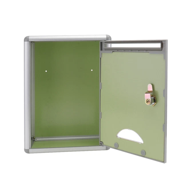Caja de sugerencias montada en pared soporte de pared buzón de aleación de aluminio plateado