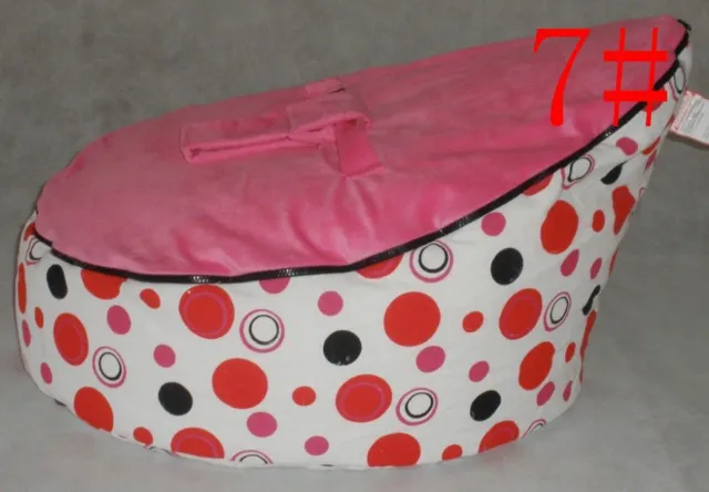 Canvas Pink dot Vine Baby infant Bean Bag Snuggle Bed Portable Seat No Filling