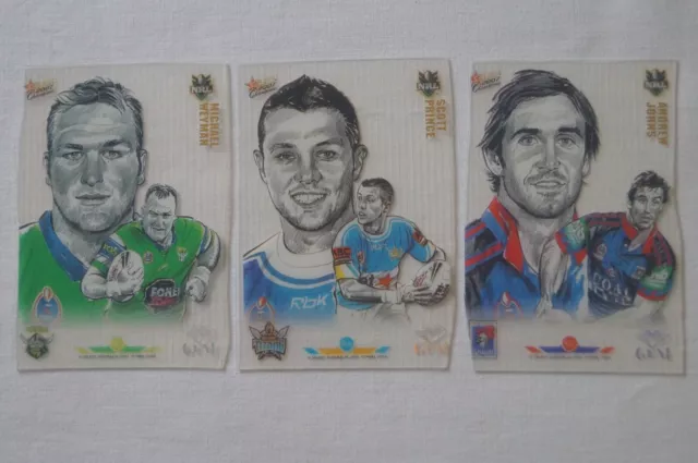 NRL Rugby League Select 2007 Champions Gem Cards x 3 w/border issues Big Names