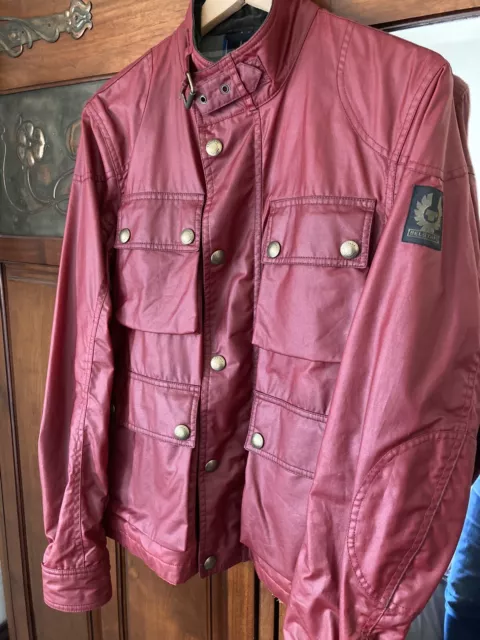 Belstaff  Wax Jacket Burgess Blouson Racing Red It 46 Uk 36