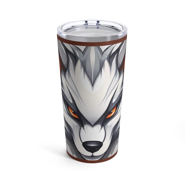 Silver Fox Stainless Steel Tumbler Insulated Travel Mug 20 oz