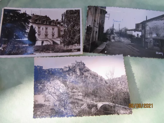 3 CPA St André de Chalençon, Haute Loire, place de la République  état moyen Q