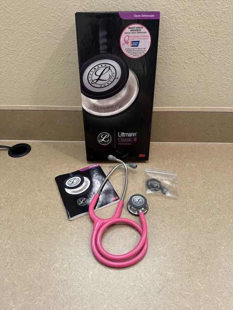 3m Littmann Classic III Breast Cancer Stethoscope Rose Pink Tube MINT IN BOX