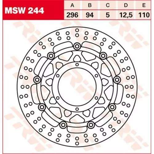 Honda VTX 1800 C 2001-2006 TRW Rund Schwimmende Bremsscheibe MSW244