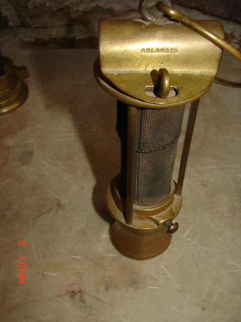 Early Brass Mining Safety Lamp Davy ASL & MS Co. Anthracite Coal Gas