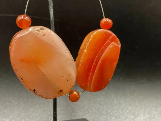 Ancient Haqiq Talisman Middle East Trade Jewelry Carnelian Agate Old Beads