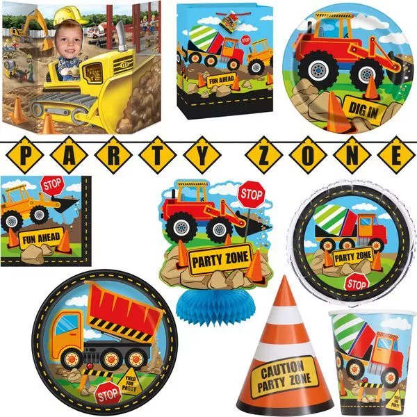 Baustelle Kindergeburtstag Set Geburtstag Jungs Bagger Mottoparty Party Deko