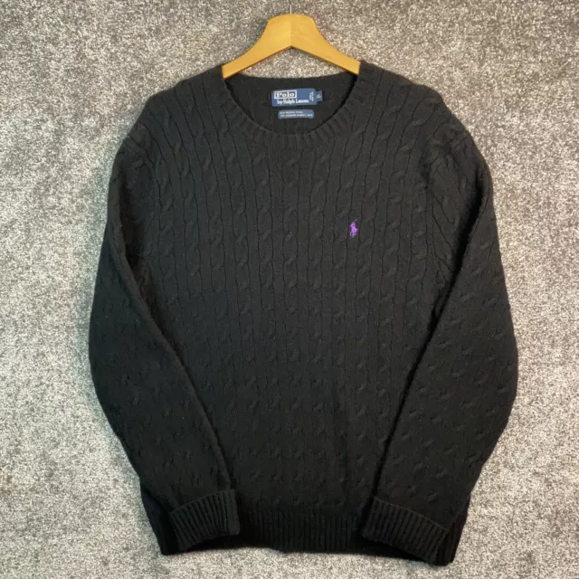 Polo Ralph Lauren Mens XL Cable Knit Sweater Merino Wool Angora Rabbit Hair