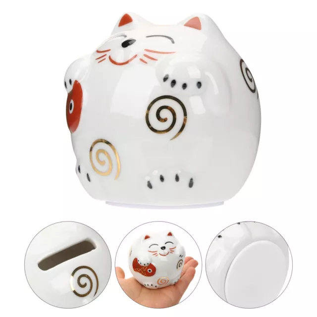 Hand-painted  Ceramic Maneki Neko Japanese Ceramic Saving Pot Fortune Cat Statue