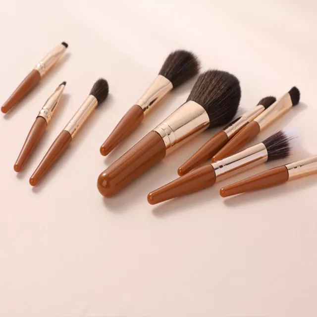 9pcs Protable Makeup Brushes Set Mini Blush Cosmetic Eyebrow Eyeshadow Brush Kit