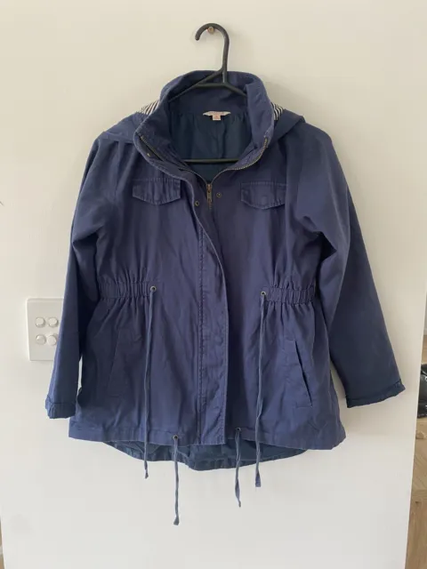 Fox & Finch Girls Navy Hooded Jacket Size 10