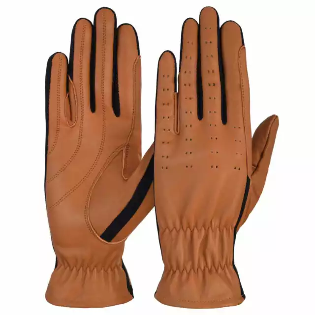 AFE Equestrian Winter Horse Riding Gloves LADIES Genuine Leather Black Brown New