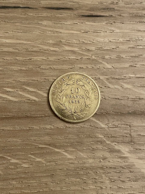 France 10 Francs OR Napoléon III Tête Nue 1859 A Paris