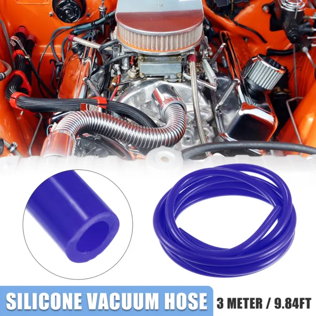 8mm ID 9.84ft Car Silicone Vacuum Hose Pipe Water Air Boost Line Tube Blue